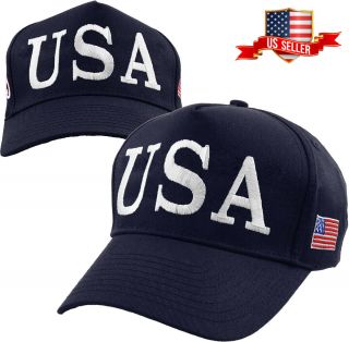 Usa Trump Hat - 45th President - Make America Great Again - Navy Cap