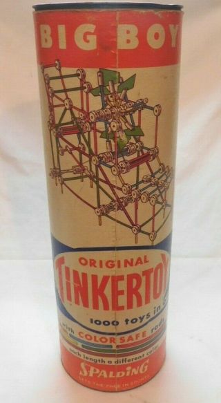 Vintage Big Boy No.  55 Tinker Toy Set By Spalding W 2 Pages Of Instructions