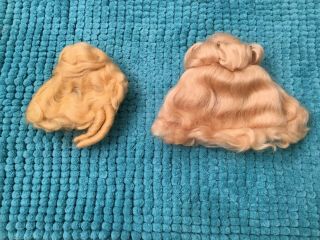 2 Blonde Doll Wigs Mohair? Looks Like Size 9 & 13.