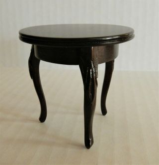 Sonia Messer Victorian Rococo Mahogany Round Dollhouse Table w/ Orig.  Label 3