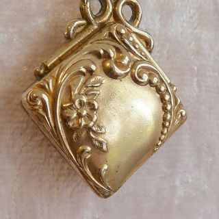 Antique Gold RG/GF Fob & Necklace c1900 Ornately Detailed Set w/Opal DELIGHTFUL 3