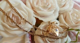 Antique Gold RG/GF Fob & Necklace c1900 Ornately Detailed Set w/Opal DELIGHTFUL 4