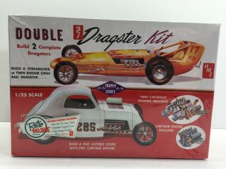Amt 1:25 Double Dragster Kit 3in1 Build 2 Complete Cars Fiat Gasser