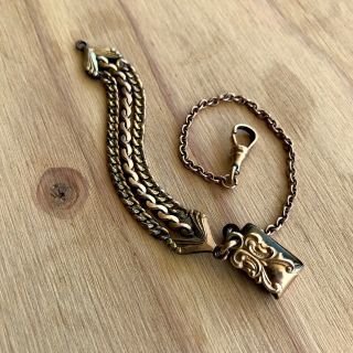 Antique Gold Filled Victorian Pocket Watch Fob Chain