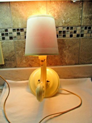 Antique Celluloid Art Deco Wall Sconce Light Fixture - Adjustible - With Shade