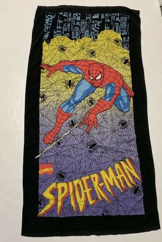 Vintage Marvel Comics Spiderman Beach Towel All Over Print Us