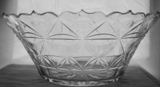 Antique Irish Cut Glass Oval Bowl