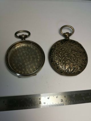 2 X Antique Silver Pocket Watch Cases For Restoration Work.