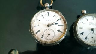 Three antique/vintage Sterling silver cased pocket watches - spares 2