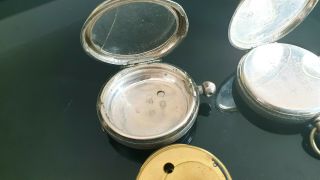 Three antique/vintage Sterling silver cased pocket watches - spares 5