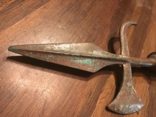 13 Inch Antique medieval iron pole hammer tomahawk halberd Spear 6