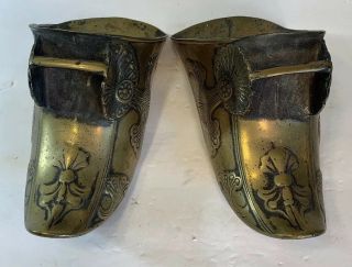 Antique Ornate Brass Stirrup Spanish Conquistador Horse Foot Shoe Armor 5