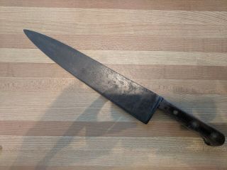 Vintage Dexter 48912 Carbon Steel Chef Kitchen Knife 12  Blade Usa