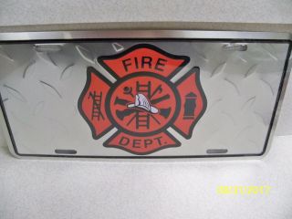 Fireman,  Firefighter,  Fire Department Diamond Cut Metal Car/truck License Plate