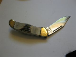 1981 Elk Horn Pocket Knife By Taylor Cutlery With Stag Handles Made In Japan