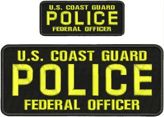 U.  S.  Coast Guard Police Federal Officer Embroidery Patch 4x10 (&) 2x5 Hook On Back