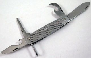 Vintage 1981 Camillus U.  S.  Military 4 Blade Stainless Textured Pocket Knife
