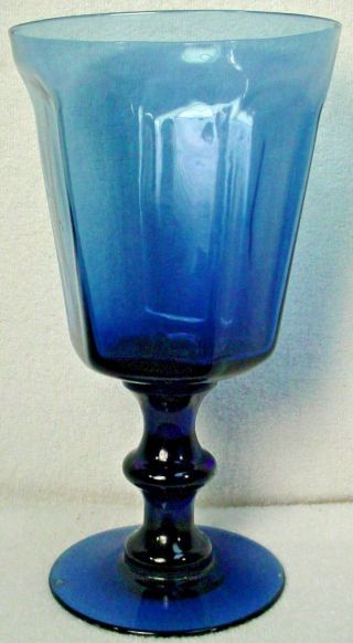 Lenox Crystal Antique Pattern Dark Blue Color Water Goblet Or Glass 6 - 3/4 "
