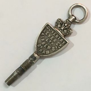 Antique English Silver Or Silver Plated Winding Key,  For Antique Pocket Watch.