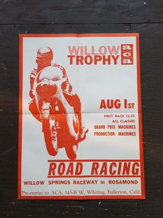 Wes Cooley.  Vintage Motorcycle Racing Poster 1960s Aca Ama Superbike