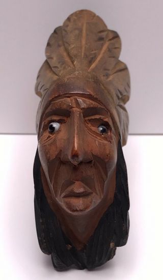 Vintage Hand Carved Indian Head Neckerchief Slide Bsa