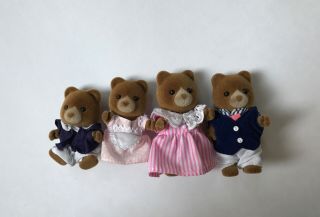 Calico Critters/sylvanian Families Vintage Marmalade Bear Family