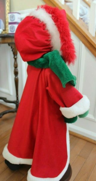 VINTAGE ANNALEE DOLL - Christmas Caroling Mrs.  Claus Large 30 Inch - on Wood Base 4
