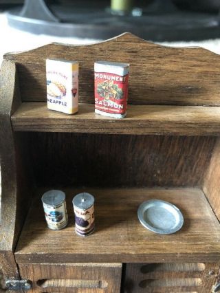 Vintage Dollhouse Wooden/Cast Iron Kitchen Set With Accessories 8