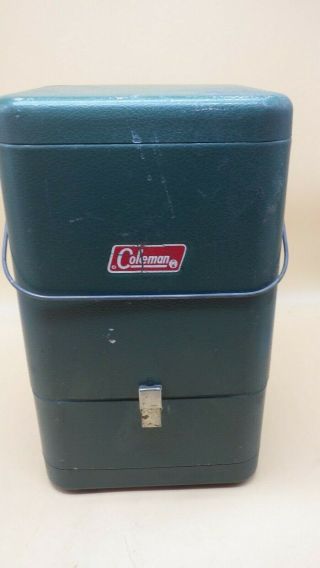 Vintage Coleman Lantern Green Metal Storage / Carry Case Only Had A 228f In It