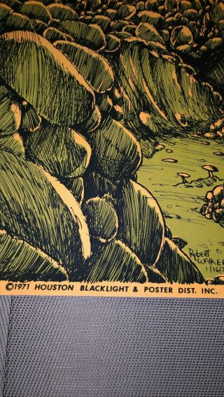 Blacklight Poster.  Vintage.  Houston blacklight.  1971 3