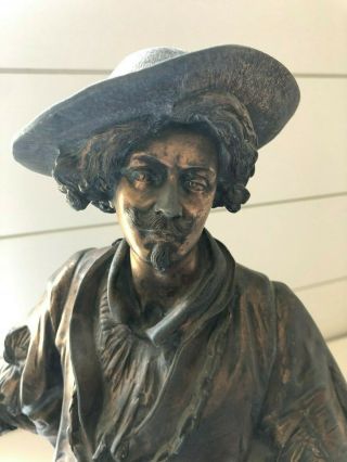 Jean Jules Salmson French 19c Bronze “anthony Van Dyck” Signed - Repair Needed