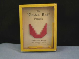 The Golden Rod Puzzle R Journet London Antique Vintage Puzzle Wooden Game Toy