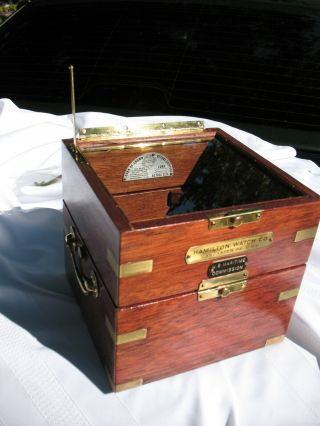 HAMILTON 21 Marine Chronometer box for restore or parts 6