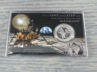 019 - Apollo 11 Moon Landing 50th Anniversary Coin 39mm Silver Plate Medallion
