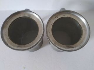 Vintage Abercrombie & Fitch Co.  Pewter Tankards Set of 2 England Glass Bottom 3