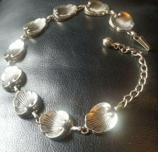 Antique Sterling Silver Leaf Choker Necklace Estate Find And Heavy