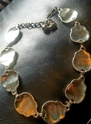 Antique Sterling Silver Leaf Choker Necklace ESTATE FIND AND HEAVY 6