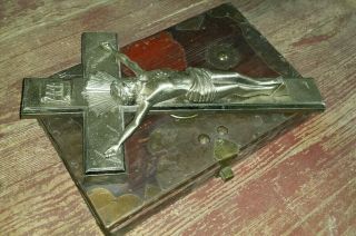 Haunted Dybbuk Box antique Box and Casket/Funeral Cross 2