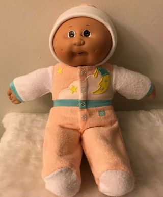 Vintage Cabbage Patch Kid Cpk Doll 14” Baby 1985 Bald Brown Eyes Clothes