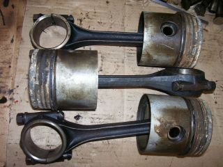 Vintage Ji Case 311 Gas Tractor - Engine Rods & Pistons X 3 - 1958