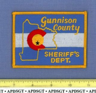 Gunnison County Sheriff Colorado Police Patch State Shape