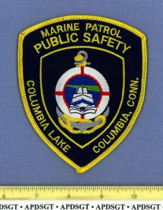 Columbia Lake Public Safety Marine Patrol Connecticut Police Patch Sar Rescue