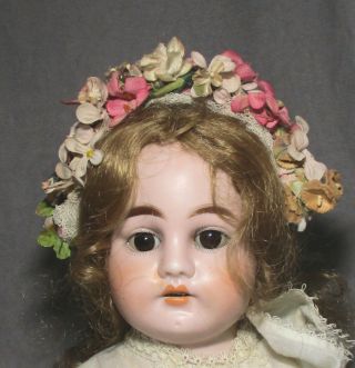 Vintage Doll Hat - Garland - Headband - Pink & Ivory Flowers