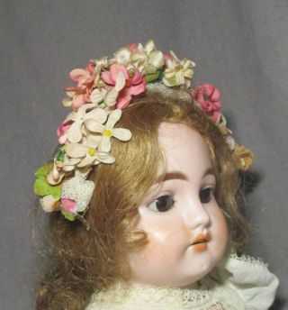 Vintage Doll Hat - Garland - Headband - Pink & Ivory Flowers 2