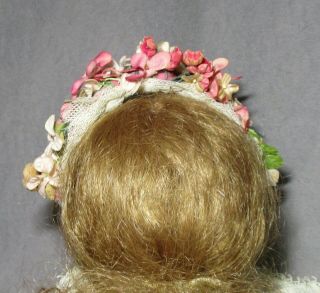 Vintage Doll Hat - Garland - Headband - Pink & Ivory Flowers 4
