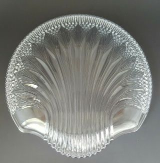 Glass Sea Shell Shape Plate Dish/Platter 10.  5 inch 5