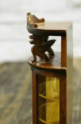 Vintage Miniature Dollhouse Furniture China Cabinet Wood Curio Display Dragons 4