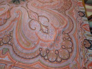 Vintage Woven Wool Paisley Shawl Scarf - Piano Scarf - Cutter - For Crafts