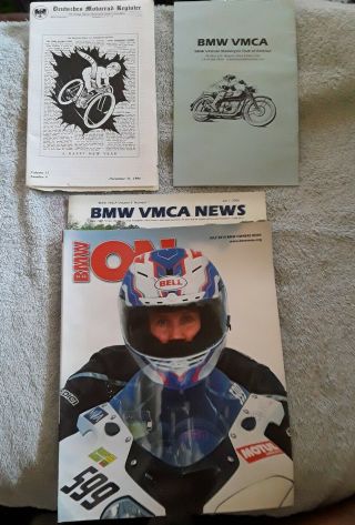 BMW antique vintage historic motorcycle parts tank badges manuals books mags 4
