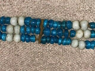 Native American Antique Belt Primitive Blue And White Glass Beads
